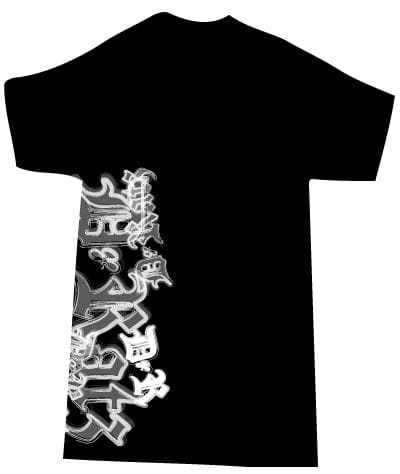 Dratz graffiti-style back print tee design