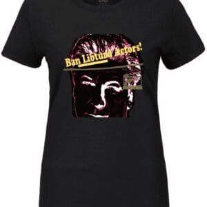 A black t-shirt with an image of donald trump.