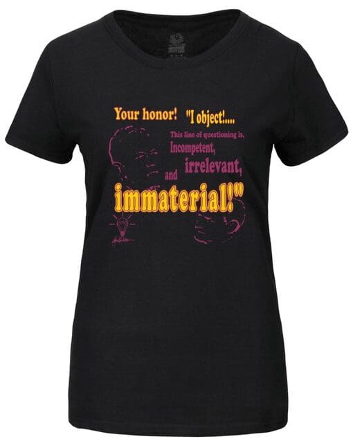 A black t-shirt with an image of a woman.