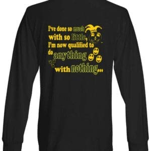 A long sleeve t-shirt with an image of a joker.
