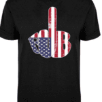 A black shirt with an american flag on it.