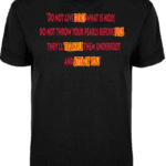 A black t-shirt with the words " do not give boo what is hoax ".