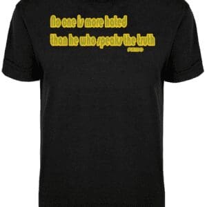 A black t-shirt with the words " no one is ever failed ".