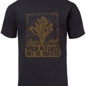 A black shirt with an image of a tree.