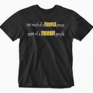 Black t-shirt with humorous social commentary design.