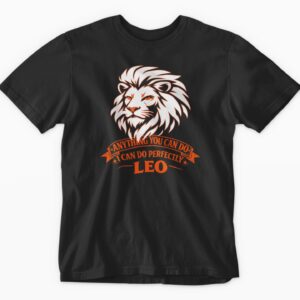 Lion graphic t-shirt with motivational quote.