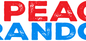 A red and blue logo for peace ranch.