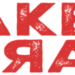 A red logo with the word bake and ran