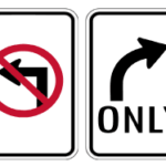 A picture of two different street signs.