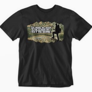 Black t-shirt with mountain design