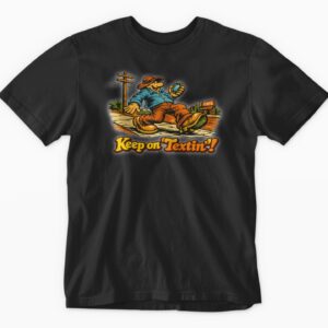 Black t-shirt with humorous design