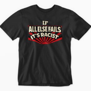 Black t-shirt with bold text design