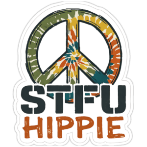 STFU Hippie-sticker