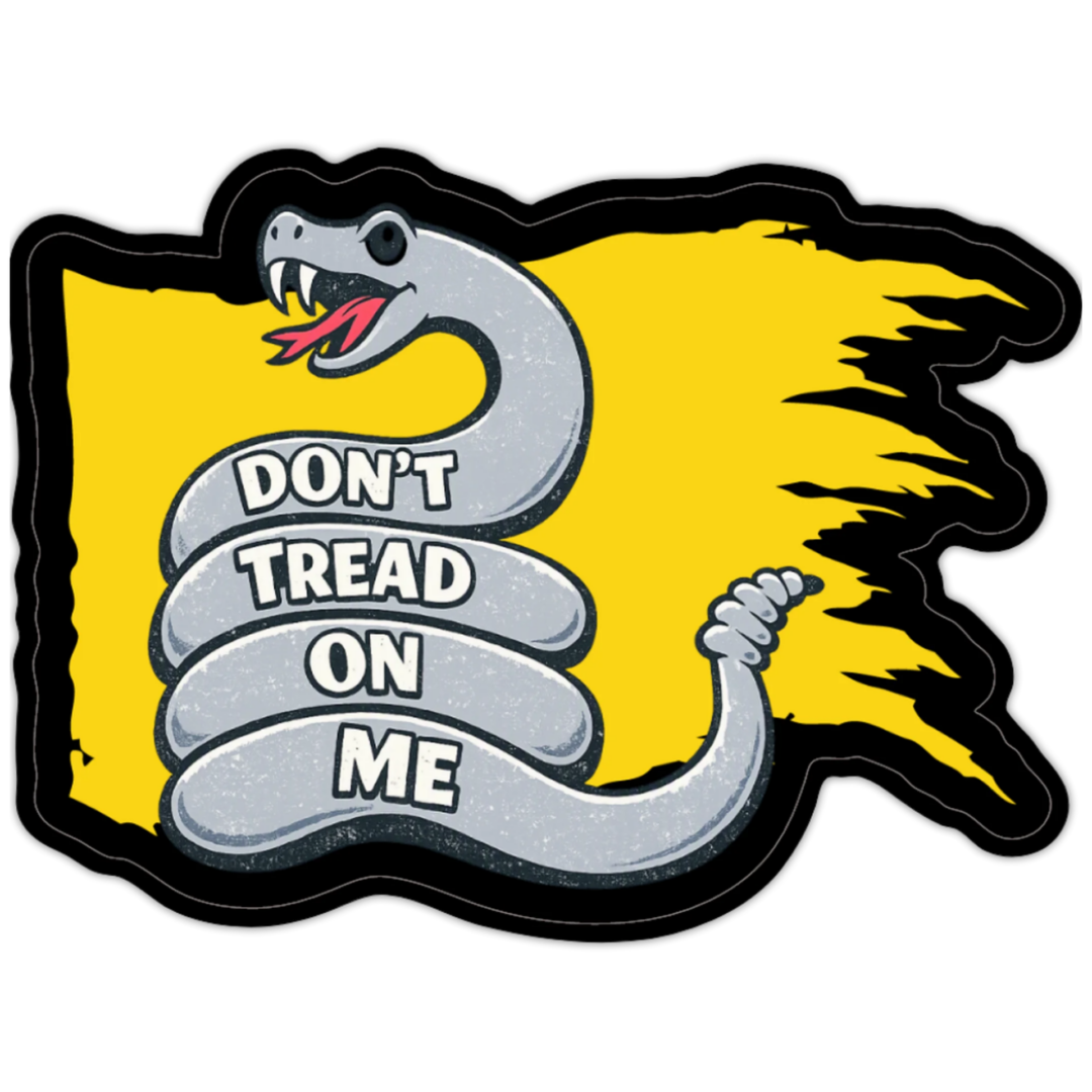 Coiled snake graphic with bold text design.